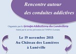 Conduites addictives: temps de rencontre entre acteurs du lunvillois le 19 novembre -- 03/11/15